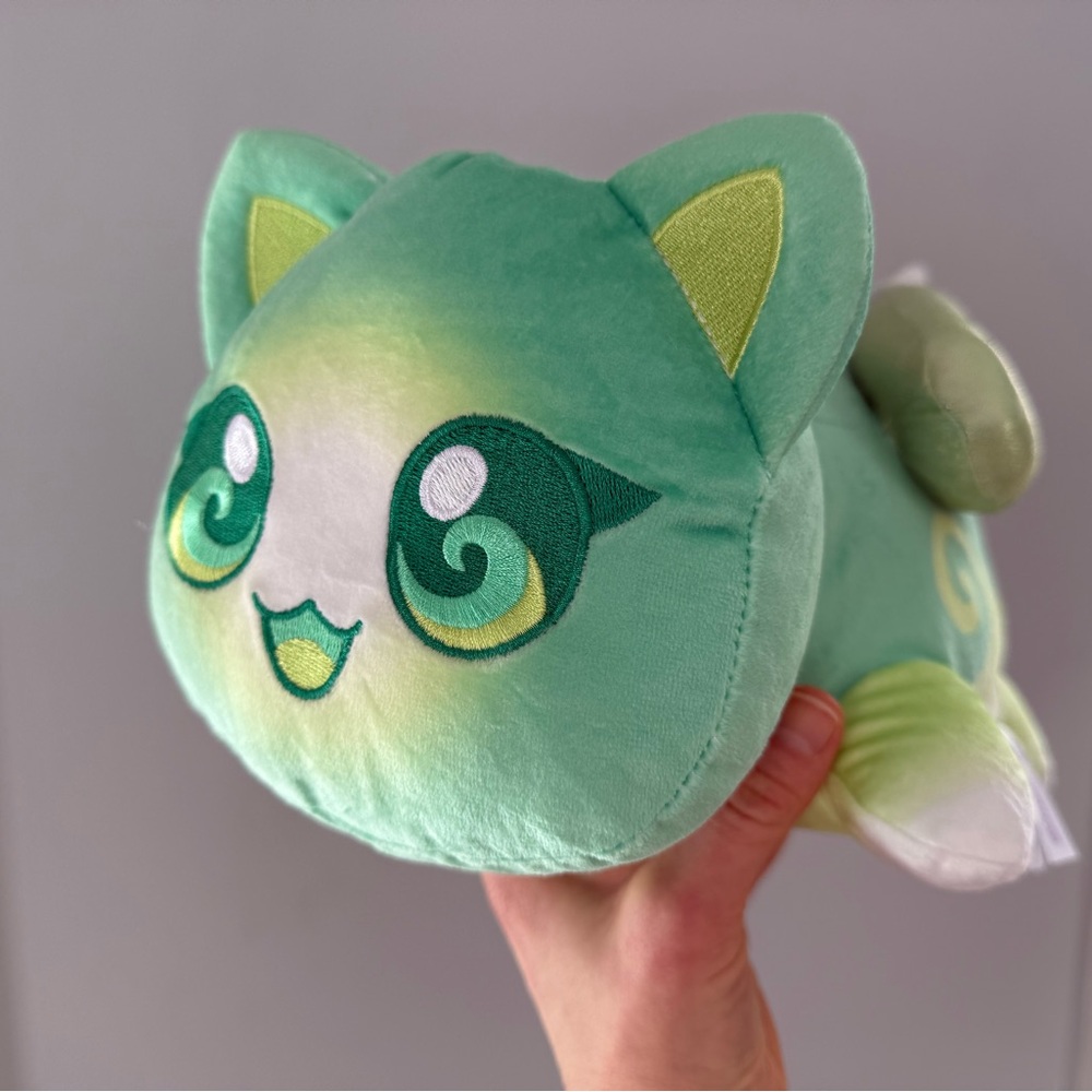 MeeMeow Mint Green Plush Cat 12 inch